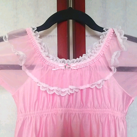 Barbie | Pajamas | Rare Vintage Barbie Pink Lace Empire Waist Nightgown Girls Size | Poshmark